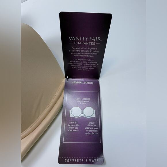 NWT Vanity Fair Beauty Back Underwire Smoothing Strapless Bra Beige
Size 42DDD - Picture 5 of 8